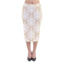 Clean Brown And White Ornament Damask Vintage Velvet Midi Pencil Skirt View1