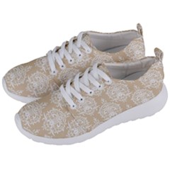 Clean Brown And White Ornament Damask Vintage Men s Lightweight Sports Shoes by ConteMonfrey