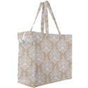 Clean Brown And White Ornament Damask Vintage Canvas Travel Bag View3