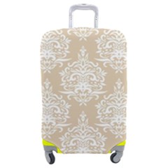 Clean Brown And White Ornament Damask Vintage Luggage Cover (medium) by ConteMonfrey