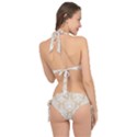 Clean Brown And White Ornament Damask Vintage Tie It Up Bikini Set View2