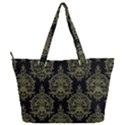 Black And Green Ornament Damask Vintage Full Print Shoulder Bag View2