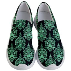 Black And Neon Ornament Damask Vintage Women s Lightweight Slip Ons by ConteMonfrey