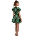 Black And Neon Ornament Damask Vintage Flutter Sleeve Wrap Dress View2