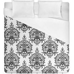 Black And White Ornament Damask Vintage Duvet Cover (king Size) by ConteMonfrey