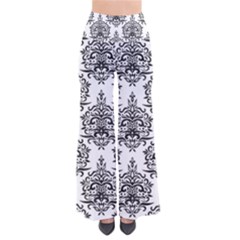 Black And White Ornament Damask Vintage So Vintage Palazzo Pants by ConteMonfrey