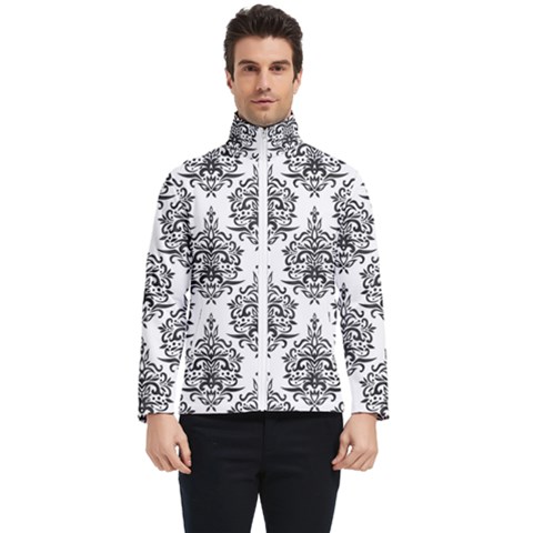 Black And White Ornament Damask Vintage Men s Bomber Jacket by ConteMonfrey