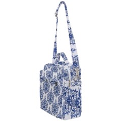 Blue And White Ornament Damask Vintage Crossbody Day Bag by ConteMonfrey