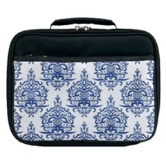 Blue And White Ornament Damask Vintage Lunch Bag by ConteMonfrey