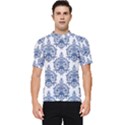 Blue And White Ornament Damask Vintage Men s Short Sleeve Rash Guard View1