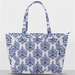 Blue And White Ornament Damask Vintage Back Pocket Shoulder Bag  by ConteMonfrey