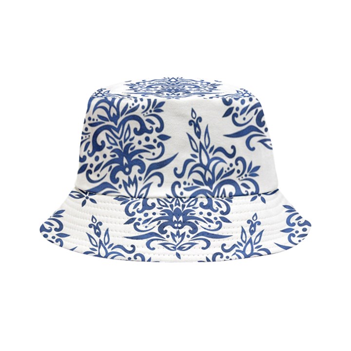 Blue And White Ornament Damask Vintage Bucket Hat