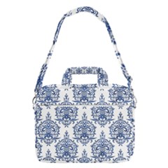 Blue And White Ornament Damask Vintage Macbook Pro 13  Shoulder Laptop Bag  by ConteMonfrey