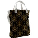 Black And Cream Ornament Damask Vintage Canvas Messenger Bag View2