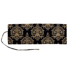 Black And Cream Ornament Damask Vintage Roll Up Canvas Pencil Holder (m) by ConteMonfrey