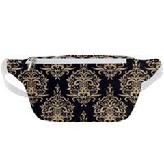 Black And Cream Ornament Damask Vintage Waist Bag  by ConteMonfrey