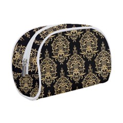 Black And Cream Ornament Damask Vintage Make Up Case (small) by ConteMonfrey