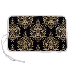 Black And Cream Ornament Damask Vintage Pen Storage Case (m) by ConteMonfrey