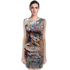 Abstract Ammonite I Sleeveless Velvet Midi Dress by kaleidomarblingart