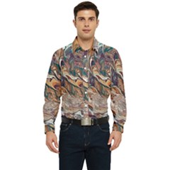 Abstract Ammonite I Men s Long Sleeve  Shirt by kaleidomarblingart