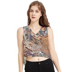 Abstract Ammonite I V-neck Cropped Tank Top by kaleidomarblingart