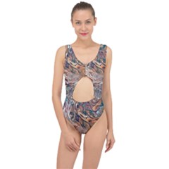 Abstract Ammonite I Center Cut Out Swimsuit by kaleidomarblingart