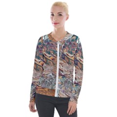 Abstract Ammonite I Velvet Zip Up Jacket by kaleidomarblingart