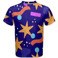 Star Abstract Pattern Wallpaper Men s Cotton Tee by Wegoenart