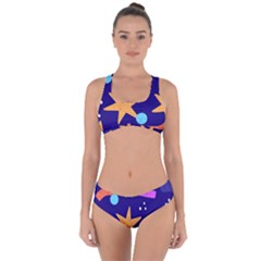 Star Abstract Pattern Wallpaper Criss Cross Bikini Set by Wegoenart