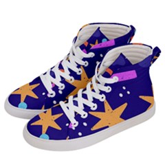 Star Abstract Pattern Wallpaper Men s Hi-top Skate Sneakers by Wegoenart