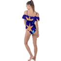 Star Abstract Pattern Wallpaper Frill Detail One Piece Swimsuit View2