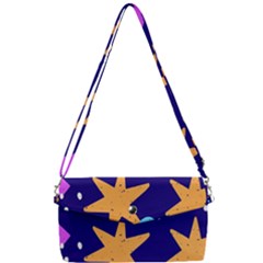 Star Abstract Pattern Wallpaper Removable Strap Clutch Bag by Wegoenart