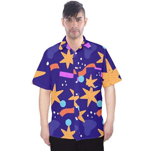 Star Abstract Pattern Wallpaper Men s Hawaii Shirt by Wegoenart