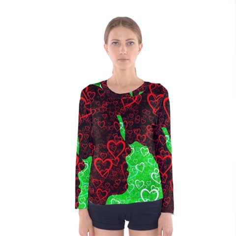 Few Love Heart Hearts Romance Women s Long Sleeve Tee by Wegoenart