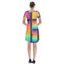 Background Colorful Abstract Short Sleeve V-neck Flare Dress View2