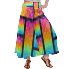 Background Colorful Abstract Satin Palazzo Pants