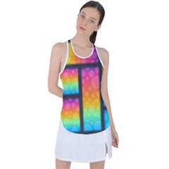 Background Colorful Abstract Racer Back Mesh Tank Top by Wegoenart