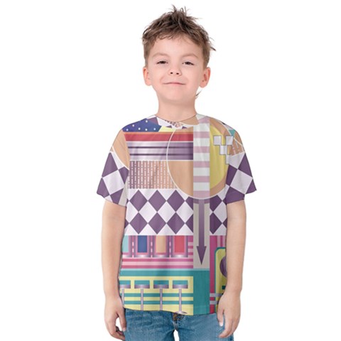 Abstract Shapes Colors Gradient Kids  Cotton Tee by Wegoenart