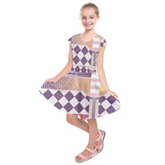 Abstract Shapes Colors Gradient Kids  Short Sleeve Dress by Wegoenart