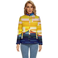 Background Abstract Horizon Women s Puffer Bubble Jacket Coat by Wegoenart