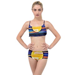 Background Abstract Horizon Layered Top Bikini Set by Wegoenart