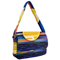 Background Abstract Horizon Courier Bag by Wegoenart