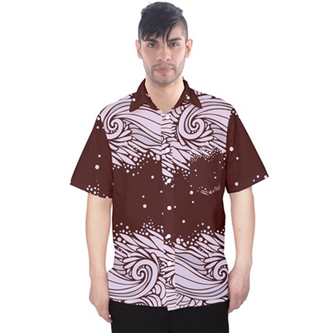 Ornamental Leaves Wallpaper Plants Men s Hawaii Shirt by Wegoenart