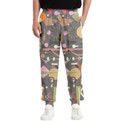 Illustration Shape Tribal Pattern Round Men s Elastic Waist Pants by Wegoenart