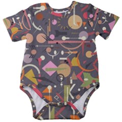 Illustration Shape Tribal Pattern Round Baby Short Sleeve Onesie Bodysuit by Wegoenart