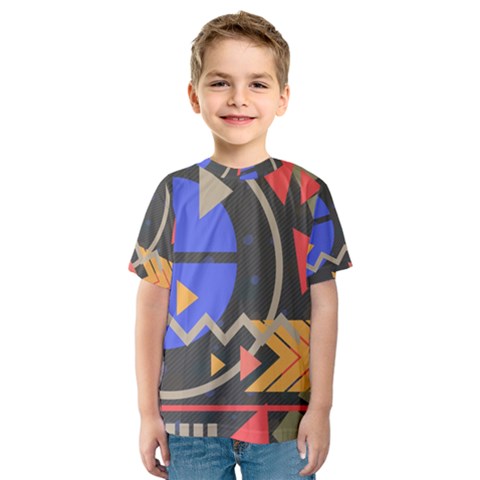 Background Abstract Colors Shapes Kids  Sport Mesh Tee by Wegoenart