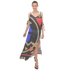 Background Abstract Colors Shapes Maxi Chiffon Cover Up Dress by Wegoenart