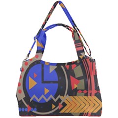 Background Abstract Colors Shapes Double Compartment Shoulder Bag by Wegoenart