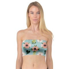 Flower White Pattern Floral Bandeau Top by Wegoenart