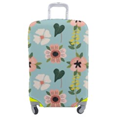 Flower White Pattern Floral Luggage Cover (medium) by Wegoenart